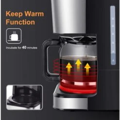 Taylor Swoden Darcy - Macchina Da Caffè 950W Con Filtro Riutilizzabile E Piatto Base Caldo, Capacità 1,5 Litri, Sistema Antigoccia, Timer, Senza BPA, Nero -Elettrodomestici Negozio 72603453 4