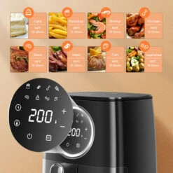 Aigostar Odin - Friggitrice Ad Aria, 8-in-1 Ricettario, Friggitrice Senza Olio Da 1400W, 4.2L, Touch Screen LED, Slot Raccogli Cavo, Senza BPA, Cestino Antiaderente Rimovibile, Nero -Elettrodomestici Negozio 72603462 3
