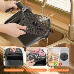 Aigostar Odin - Friggitrice Ad Aria, 8-in-1 Ricettario, Friggitrice Senza Olio Da 1400W, 4.2L, Touch Screen LED, Slot Raccogli Cavo, Senza BPA, Cestino Antiaderente Rimovibile, Nero -Elettrodomestici Negozio 72603462 4