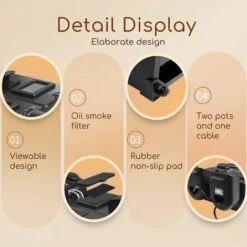 Aigostar Feast - Friggitrice Doppia Vasca. Capacità Totale 6L, 2 Cestelli Da 3L. Controllo Termostatico, Coperchi Con Finestre. Friggitrice Elettrica Professionale Senza BPA.3600W -Elettrodomestici Negozio 72603474 5