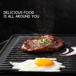 Aigostar Samson - Griglia Multifunzione Per Panini Maker Da 2000W Con 2 Piani Di Cottura 29.5 23.5cm. Temperatura Regolabile Fino A 180° E Vassoio Raccogli Briciole Estraibile. Color Argento -Elettrodomestici Negozio 72603511 4