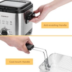 Aigostar Fries 30IZD - Friggitrice Compatta Da 1,5 L In Acciaio Inox, 1000 Watt Con Finestra Di Visualizzazione, Controllo Temperatura, Design Esclusivo. -Elettrodomestici Negozio 72603515 5