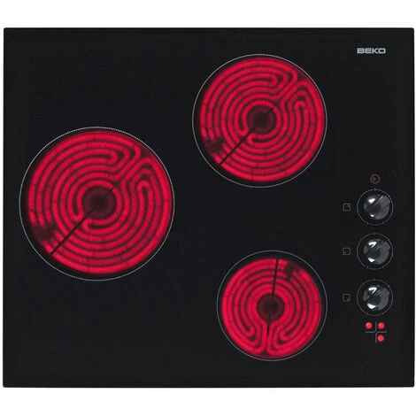 Piano Cottura In Vetroceramica 3 Fuochi 5000w Nero - Hic63100 - Beko 3 Piano Cottura In Vetroceramica 3 Fuochi 5000w Nero - Hic63100 - Beko