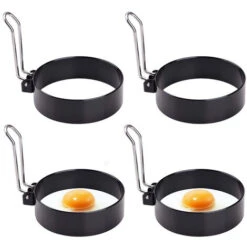 Grandi Anelli Antiaderenti Per Uova Da 7,6 Cm, Set Di 4 Anelli Per Focaccine Rotonde Per Muffin Inglesi, Piastra Da Cucina Per Pancake, Accessori Per Griglia Portatili Per Campeggio, Colazione Al Cope