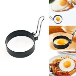 Grandi Anelli Antiaderenti Per Uova Da 7,6 Cm, Set Di 4 Anelli Per Focaccine Rotonde Per Muffin Inglesi, Piastra Da Cucina Per Pancake, Accessori Per Griglia Portatili Per Campeggio, Colazione Al Cope -Elettrodomestici Negozio 73335800 3