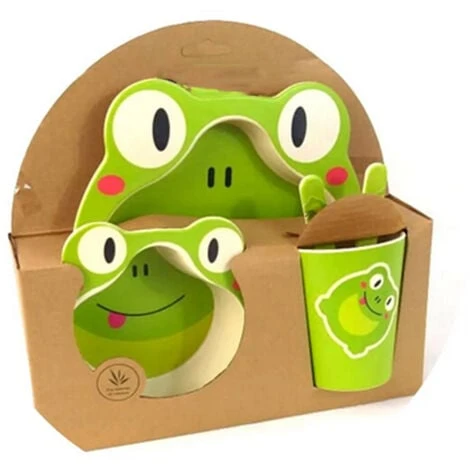 Set Pappa 5pz Stoviglie Per Bambini In Melamina Svezzamento Piatto Ciotola Tazza 4 Set Pappa 5pz Stoviglie Per Bambini In Melamina Svezzamento Piatto Ciotola Tazza - immagine 2