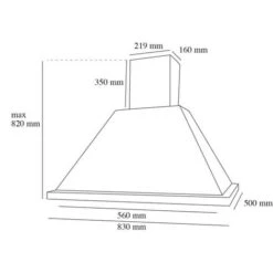 Cappa Con Camino Moderna Design Con Lavagna Cm 83 -Elettrodomestici Negozio 75082383 3