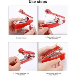 Mini Macchina Da Cucire Rossa Abbigliamento Da Cucito Senza Fili Accessori Utili Per Utensili Manuali Per Macchine Da Cucire Portatili -Elettrodomestici Negozio 76354369 5
