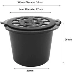 6 Pezzi Riutilizzabili Tazza Di Capsule Di Caffè Con Cucchiaio Pennello Nero Ricaricabile Capsule Di Caffè Ricarica Filtro Stoviglie Regalo -Elettrodomestici Negozio 76775905 3