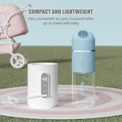Scaldabiberon Portatile Termostato Per Biberon Termostato Regolabile Display A LED Alimentato Tramite USB Con Biberon In Vetro Da 240 Ml E Distributore Di Latte In Polvere (blu) -Elettrodomestici Negozio 77490854 4