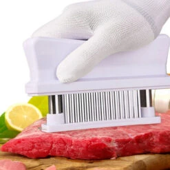 Inteneritore Di Carne Con 48 Lame Ad Ago In Acciaio Inossidabile Strumento Per Intenerire E Marinare La Carne Inteneritori Da Cucina Cottura Alla Griglia BBQ Marinata Flavour Maximizer (bianco) -Elettrodomestici Negozio 77495234 3
