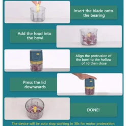 Tritatutto Elettrico Mini Tritatutto Per Cipolle 3 Lame Affilate Frullatore Per Aglio Portatile Mini Mixer Per Condimento 230 Ml (blu) 10 Tritatutto Elettrico Mini Tritatutto Per Cipolle 3 Lame Affilate Frullatore Per Aglio Portatile Mini Mixer Per Condimento 230 Ml (blu) -Elettrodomestici Negozio 77496177 4