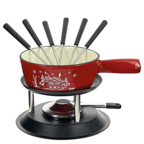 Set Fonduta 6 Forchette Rosse - 404091 - Tableandcook 4 Set Fonduta 6 Forchette Rosse - 404091 - Tableandcook - immagine 2