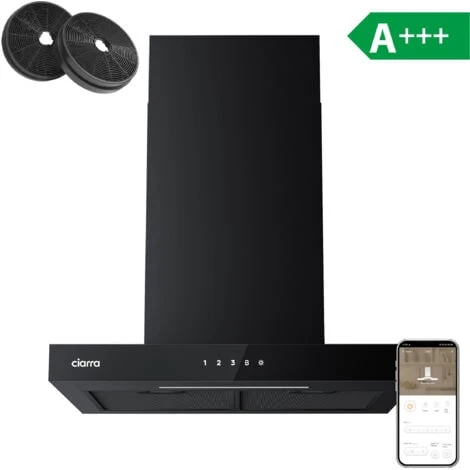 Cappa Ciarra Touch Screen A Parete 60cm, 650m3/h, 4 Velocità Booster, LED Dimmerabile - Nero CD6102B 3 Cappa Ciarra Touch Screen A Parete 60cm, 650m3/h, 4 Velocità Booster, LED Dimmerabile - Nero CD6102B