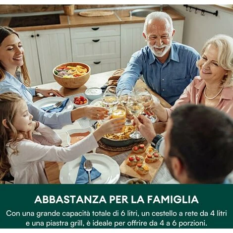 CHEFREE AFG01 - Friggitrice Ad Aria Forno 1650W & 6L - 8-in-1 - 4 Livelli Di Riscaldamento 5 CHEFREE AFG01 - Friggitrice Ad Aria Forno 1650W & 6L - 8-in-1 - 4 Livelli Di Riscaldamento - immagine 3