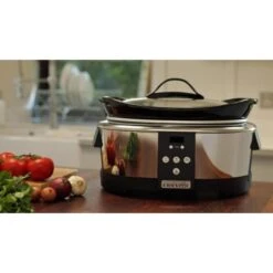 Crock-Pot Pentola Per Cottura Lenta, Slow Cooker, 5.7 Litri, Fino A 6-8 Persone, Spegnimento Automatico, 2 Impostazioni Cottura E Funzione Mantenimento In Caldo Automatica, 230 W, Ceramica, Argento -Elettrodomestici Negozio 78978110 3