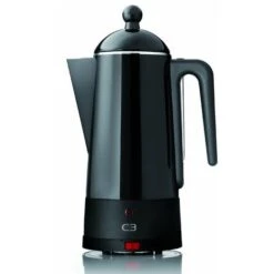 C3 30-30254 Caffettiera Di Design Con Filtro Percolatore Eco, Capacità 2 - 6 Tazze, In Acciaio Inox Laccato, Colore: Nero