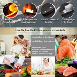 MDHAND Set Di Coltelli Da Cucina Professionale, Set Di Coltelli Da Chef Tedeschi In Acciaio Inossidabile Con Coperchio (8PCS) -Elettrodomestici Negozio 78985027 5