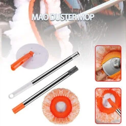 Mocio Per Pulizia Rotante Con Manico Regolabile Mocio Per Pulizia Inerte Per Detergente Per Vetri Per Pavimenti, Soffitti, Pareti Domestiche 1 Pz -Elettrodomestici Negozio 79448641 4
