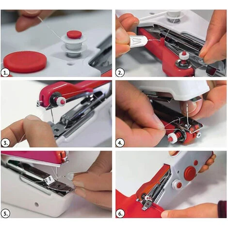Macchina Da Cucire Portatile Mini Cucitrice Da Viaggio Per Tessuti Taglio Cucito 6 Macchina Da Cucire Portatile Mini Cucitrice Da Viaggio Per Tessuti Taglio Cucito - immagine 4