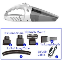 Aspirapolvere Per Auto Senza Fili 4 In 1 Da 120 W Con Ricarica USB Aspirapolvere Umido E Secco-nero -Elettrodomestici Negozio 81888271 4