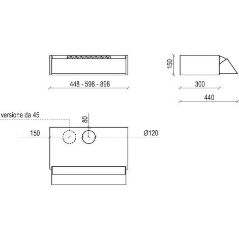 Cappa A Incasso ヨ COMPOSITA GRIGIA 45 Cm. 270 M3/h 5 Cappa A Incasso ヨ COMPOSITA GRIGIA 45 Cm. 270 M3/h - immagine 3
