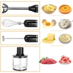 Frullatore Immersione 800W Multifunzione 5in1 Lama Bicchiere Mixer Tritatutto -Elettrodomestici Negozio 82743014 3