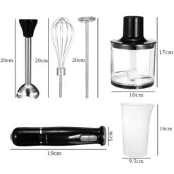 Frullatore Immersione 800W Multifunzione 5in1 Lama Bicchiere Mixer Tritatutto -Elettrodomestici Negozio 82743014 5