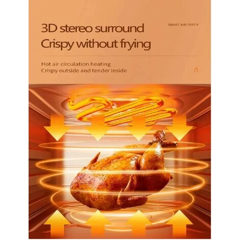 FRIGGITRICE AD ARIA 15l Senza Olio DIGITALE AIR Fryer 1400W DISPLAY TOUCHSCREEN 5 FRIGGITRICE AD ARIA 15l Senza Olio DIGITALE AIR Fryer 1400W DISPLAY TOUCHSCREEN - immagine 3