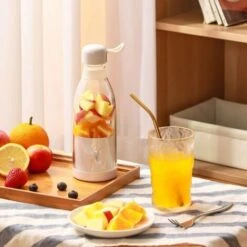 Trade Shop - Mini Frullatore Portatile Ricaricabile Usb Bottiglia 380 Ml Per Viaggi, Ufficio -Elettrodomestici Negozio 83649735 5