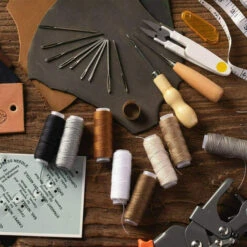 Kit Da Cucito In Pelle Da 29 Pezzi, Aghi Per Cucire, Filo, Nastro Di Misurazione, Ditale Per Cucire, Fai Da Te, Artigianato In Pelle (29 Pezzi) -Elettrodomestici Negozio 83650862 5