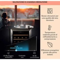 Klarstein Vinamour 16 Uno - Frigorifero Per Vini, 16 Bottiglie/42 L, 5-18 °C, 41 DB, Vetro -Elettrodomestici Negozio 83735537 4