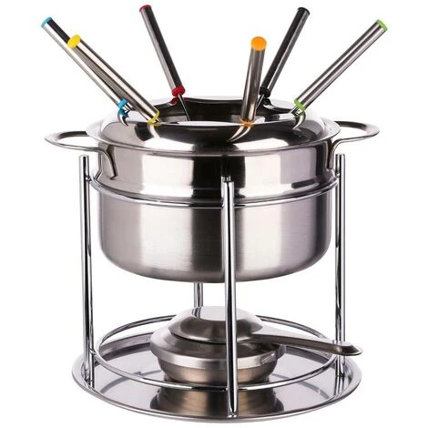 Set Da Fonduta In Acciaio Inox Per 6 Persone - Set Fonduta 6 Persone, Acciaio Inossidabile, Dimensioni D. 19 X H. 17 Cm - 5 Five Simply Smart 3 Set Da Fonduta In Acciaio Inox Per 6 Persone - Set Fonduta 6 Persone, Acciaio Inossidabile, Dimensioni D. 19 X H. 17 Cm - 5 Five Simply Smart