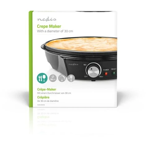 Nedis Creperie Elettrica Diametro: 300 Mm 1200 W Rivestimento Antiaderente Impostazione Della Temperatura Indicatore Luminoso / Spia Nero Metallo 6 Nedis Creperie Elettrica Diametro: 300 Mm 1200 W Rivestimento Antiaderente Impostazione Della Temperatura Indicatore Luminoso / Spia Nero Metallo - immagine 4