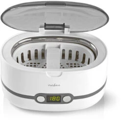 Nedis Pulitore Ultrasonico Dei Gioielli 130 Mm 200 Mm 125 Mm Alimentazione Da Rete 230 V AC 50 Hz Euro / Tipo-C (CEE 7/16) Bianco Plastica