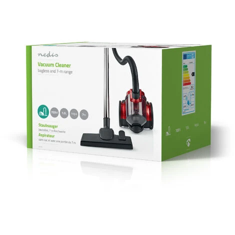 Nedis Aspirapolvere Senza Sacchetto Senza Sacco 700 W Capacità Sacco: 1.5 L Spazzola Combinato Azione Raggio: 7 M Filtro Dell'aria HEPA Antracite / Rosso 7 Nedis Aspirapolvere Senza Sacchetto Senza Sacco 700 W Capacità Sacco: 1.5 L Spazzola Combinato Azione Raggio: 7 M Filtro Dell'aria HEPA Antracite / Rosso - immagine 5