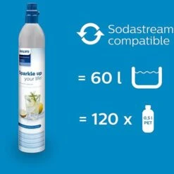 Philips Water Bombola CO2 Da 425g Per Gasatori D'Acqua Fino A 60 Litri Di Acqua Frizzante Offerta 3 Cilindri -Elettrodomestici Negozio 85550222 4