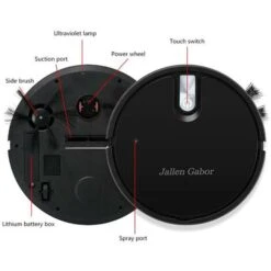 MINKUROW Robot Aspirapolvere Multifunzione 5 In 1, Aspirazione Potente E Intelligente Per Evitare Ostacoli, Pulizia Ultra Fine Per Marmo, Piastrelle In Ceramica, Pavimenti In Legno - Nero -Elettrodomestici Negozio 85700392 3