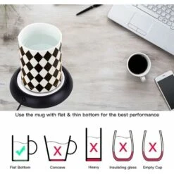 USB Warmer Heat Beverage Mug Mat Home Office Coffee Tea Mug Pad (Nero) -Elettrodomestici Negozio 85898902 3