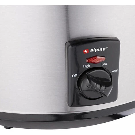 Alpina Pentola Elettrica Ovale Cottura Lenta 3,5Lt Acciaio Ceramica Antiaderente 240W 4 Alpina Pentola Elettrica Ovale Cottura Lenta 3,5Lt Acciaio Ceramica Antiaderente 240W - immagine 2