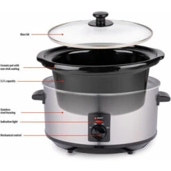 Alpina Pentola Elettrica Ovale Cottura Lenta 3,5Lt Acciaio Ceramica Antiaderente 240W 9 Alpina Pentola Elettrica Ovale Cottura Lenta 3,5Lt Acciaio Ceramica Antiaderente 240W -Elettrodomestici Negozio 86249054 3