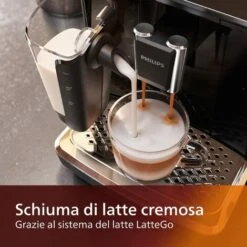 Philips 2200 Series Macchina Da Caffè Automatica - Montalatte LatteGo, 3 Bevande, Display Touch Intuitivo, Nero Lucido (EP2231/40) -Elettrodomestici Negozio 86327525 4
