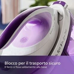 Philips PerfectCare Performer Ferro Da Stiro Con Caldaia- 2600W, Colpo Di Vapore 450g, Pressione 6,5 Bar, Tecnologia OptimalTEMP, Serbatoio 1,8 L, Viola/Bianco (GC8752/30) -Elettrodomestici Negozio 86627977 5