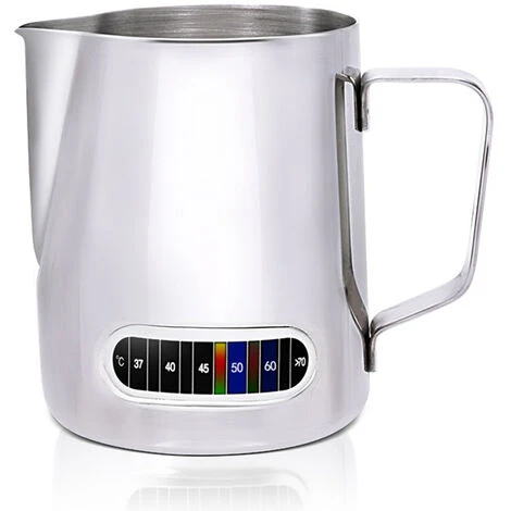 Brocca Per Schiuma Di Latte Da 12/20 Once Con Display Della Temperatura Brocca Per Montalatte In Acciaio Inossidabile Per Barista Latte Art (600 Ml) 3 Brocca Per Schiuma Di Latte Da 12/20 Once Con Display Della Temperatura Brocca Per Montalatte In Acciaio Inossidabile Per Barista Latte Art (600 Ml)