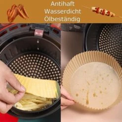 Set 100 Pezzi Carta Da Forno Per Friggitrice Ad Aria Fodere Monouso 16x4,5 Cm -Elettrodomestici Negozio 87083515 4