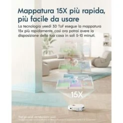 Yeedi Floor 3 Station, Robot Aspirapolvere E Lavapavimenti Con Stazione Autopulente, Potenza 5100Pa, Rilevamento Ostacoli 3D, Perfetto Per La Pulizia Di Tappeti E Pavimenti Duri -Elettrodomestici Negozio 87935930 5