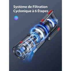 BuTure Aspirapolvere Senza Fili,33KPA/450W Scopa Elettrica Senza Fili Potente,55Mins Batteria Rimovibile,Filtraggio A 6 Strati,Anti-Avvolgimento Aspirapolvere Per Peli Animali/Pavimenti/Tappeti-JR500 -Elettrodomestici Negozio 88072262 5