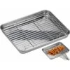 MINKUROW Teglia Da Forno + Griglia Di Raffreddamento, 26,5 X 20 X 2,5 Cm Teglia Da Forno Universale In Acciaio Inossidabile Teglia Da Forno Rettangolare -Elettrodomestici Negozio 88623723 1