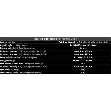 Forno Tecnodom 595 Grill Meccanico Porta A Bandiera Destra Meccanico A Convezione,con Grill, Per Teglie O Griglie 435 X 350 Mm / 450 X 325 Mm 4 Forno Tecnodom 595 Grill Meccanico Porta A Bandiera Destra Meccanico A Convezione,con Grill, Per Teglie O Griglie 435 X 350 Mm / 450 X 325 Mm - immagine 2