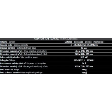 Forno Tecnodom 595 Meccanico Porta A Ribalta Meccanico A Convezione, Senza Grill, Per Teglie O Griglie 435 X 350 Mm / 450 X 325 Mm 4 Forno Tecnodom 595 Meccanico Porta A Ribalta Meccanico A Convezione, Senza Grill, Per Teglie O Griglie 435 X 350 Mm / 450 X 325 Mm - immagine 2